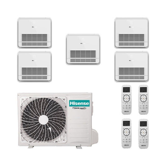 Hisense Climatizzatore Penta Split Console con 5AMW125U4RTA - Gas R-32 Inverter A++/A+ Wi-Fi Optional