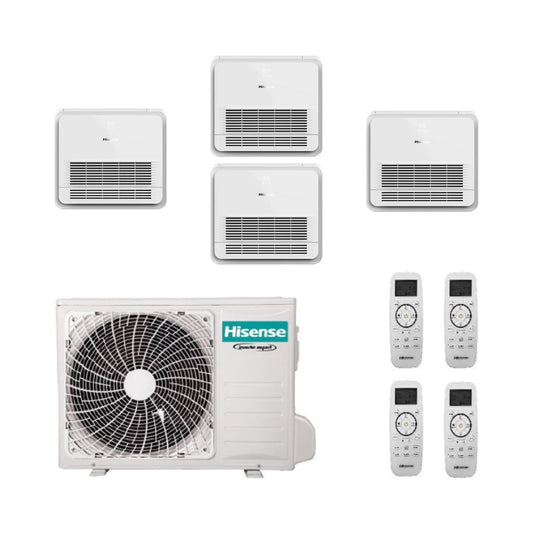 Hisense Climatizzatore Quadri Split Console con 4AMW105U4RA - Gas R-32 Inverter A++/A+ Wi-Fi Optional