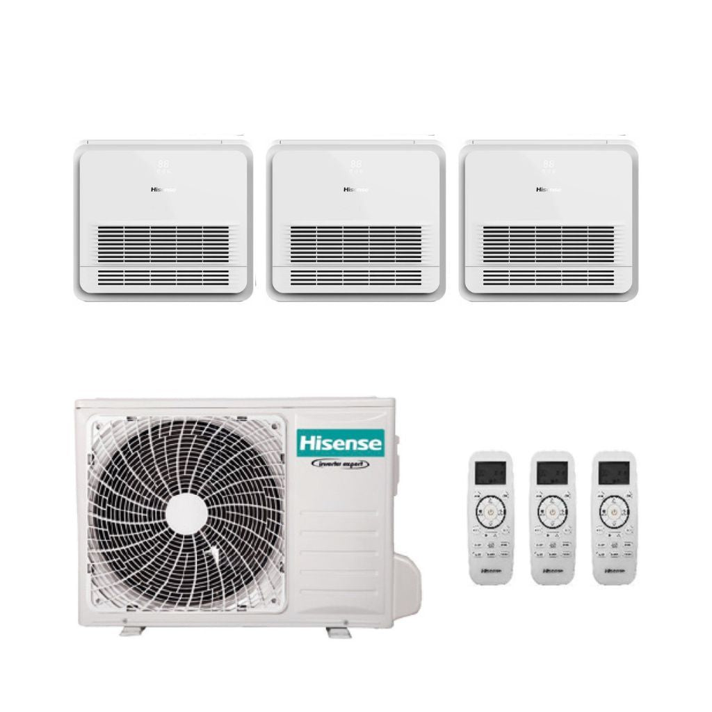 Hisense Climatizzatore Trial Split Console con 3AMW52U4RJA - Gas R-32 Inverter A++/A+ Wi-Fi Optional