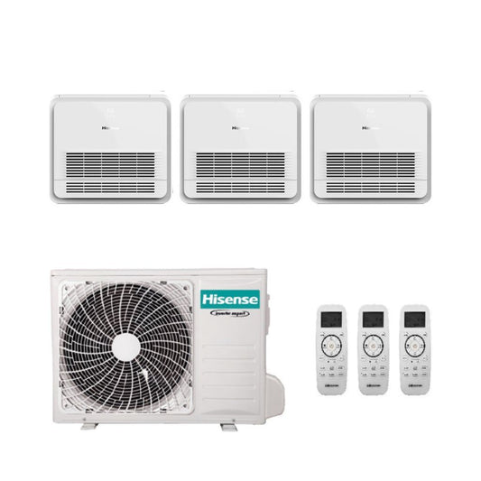 Hisense Climatizzatore Trial Split Console con 3AMW52U4RJA - Gas R-32 Inverter A++/A+ Wi-Fi Optional
