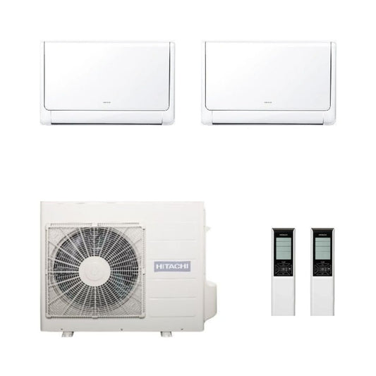 Hitachi Climatizzatore Dual Split a Pavimento con RAM-40NE2F - Gas R-32 Inverter A++/A+ Wi-Fi Optional