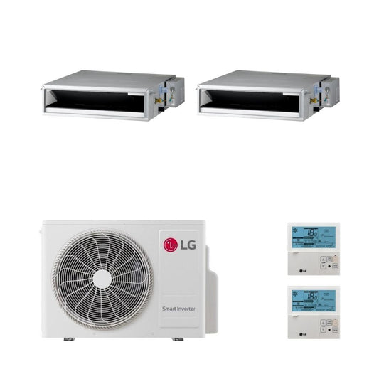 LG Climatizzatore Dual Split Canalizzabile con MU2R15 - Gas R-32 Inverter A+++/A++ Wi-Fi Optional con Comando incluso
