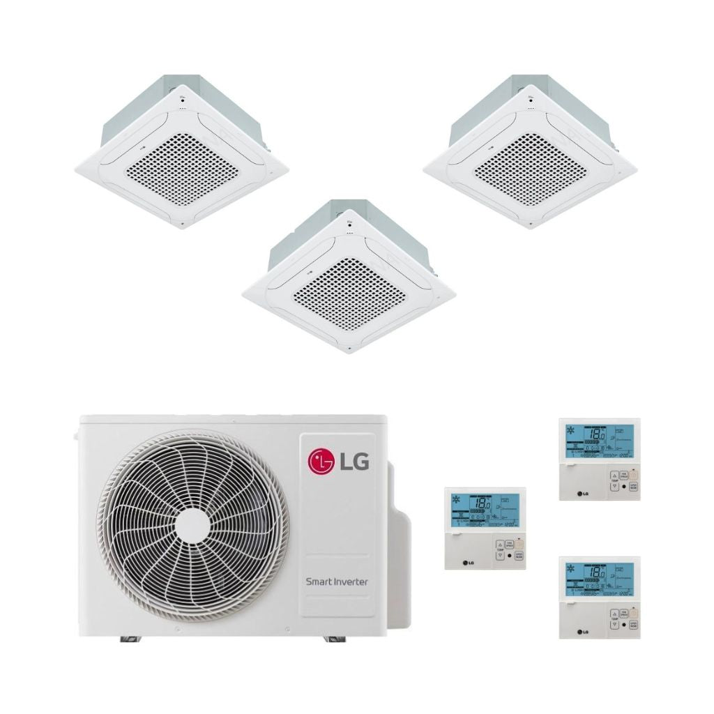 LG Climatizzatore Trial Split Cassetta a 4 Vie con MU3R19 - Gas R-32 Inverter A+++/A++ Wi-Fi Optional con Pannello e Comando inclusi
