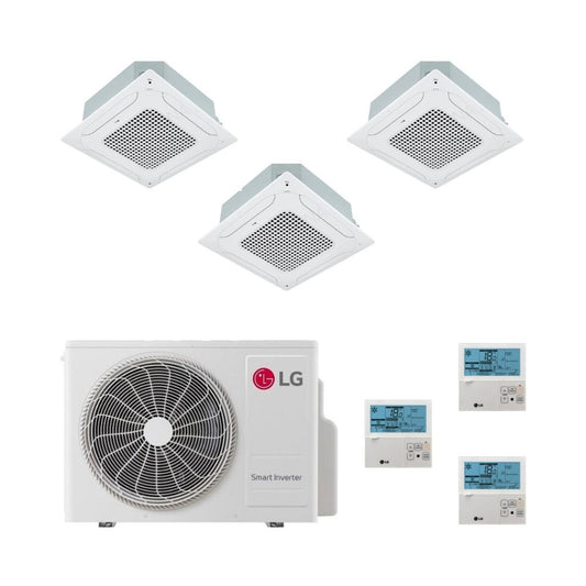 LG Climatizzatore Trial Split Cassetta a 4 Vie con MU3R19 - Gas R-32 Inverter A+++/A++ Wi-Fi Optional con Pannello e Comando inclusi