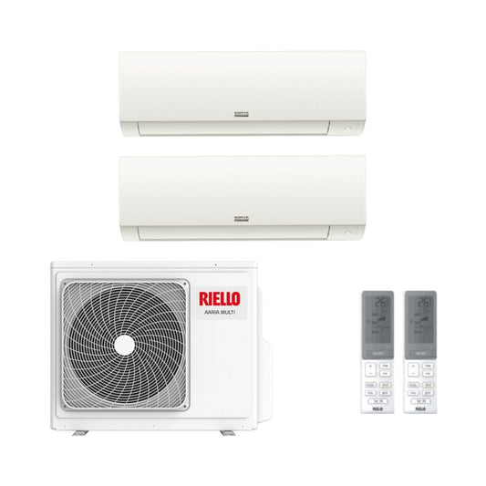 Riello Climatizzatore Dual Split Aaria Plus con Aaria Multi 250 PI - Gas R-32 Inverter A++/A+ Wi-Fi