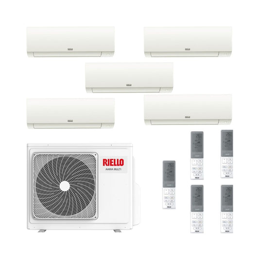 Riello Climatizzatore Penta Split Aaria Plus con Aaria Multi 590 PI - Gas R-32 Inverter A++/A+ Wi-Fi