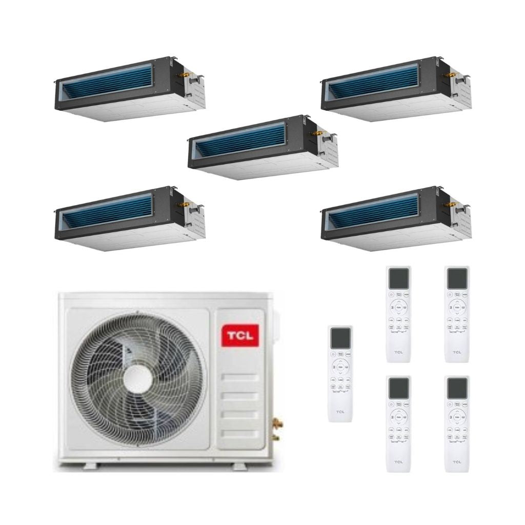 TCL Climatizzatore Penta Split Canalizzato con MT4250 - Gas R-32 Inverter A++/A+ Wi-Fi