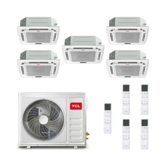 TCL Climatizzatore Penta Split a Cassetta con MT4250 - Gas R-32 Inverter A++/A+ Wi-Fi - Pannello incluso