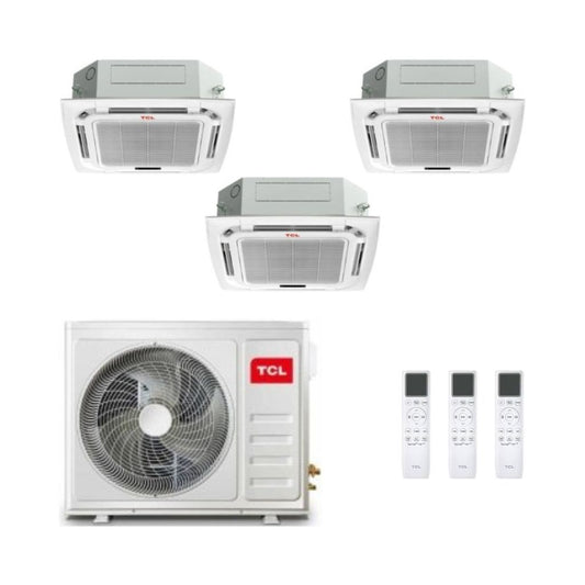 TCL Climatizzatore Trial Split a Cassetta con MT2730 - Gas R-32 Inverter A++/A+ Wi-Fi - Pannello incluso