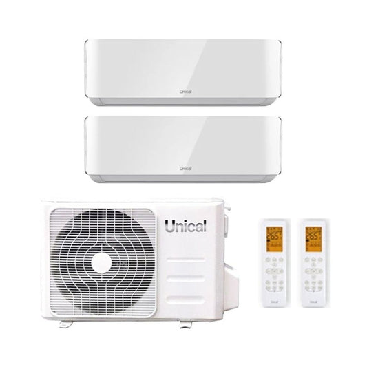 Unical Climatizzatore Dual Split Air Cristal con KMX2 18HE - Gas R-32 Inverter A++/A+ Wi-Fi Optional